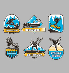 Winter Sport Badges Fitness Activity