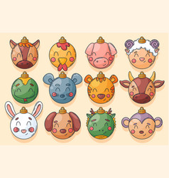 Christmas Balls As 12 Chinese Traditional Zodiac