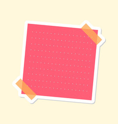 Hot Pink Dotted Notepaper Journal Sticker