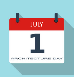 1 July Architecture Day Flat Daily Calend