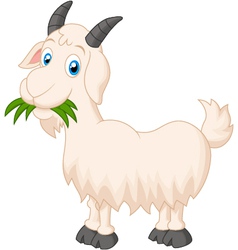 Cartoon Goat Eating Grass