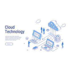 Cloud Storage Isometric Computer Service