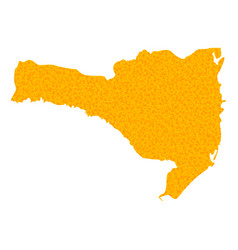 Golden Map Of Santa Catarina State