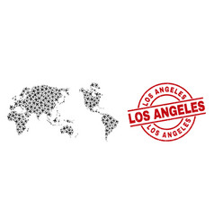 Los Angeles Rubber Badge And Worldwide Map