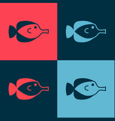 Pop Art Butterfly Fish Icon Isolated On Color