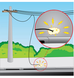 Power Grid With Problems Broken Wire And Exposed