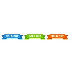 Sold Out Ribbon Isolated Paper Sign