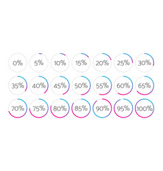 0 To 100 Percent Pie Charts Infographics