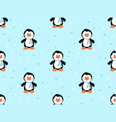 Penguin Cartoon Character Seamless Pattern