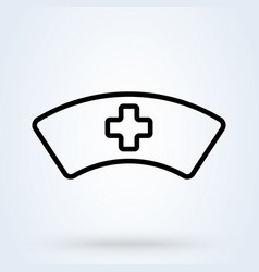 Nurse Hat Icon In Line Style Medical Sign