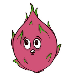 Sad Dragon Fruit On White Background