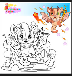 Cartoon Cat Demon Coloring Book