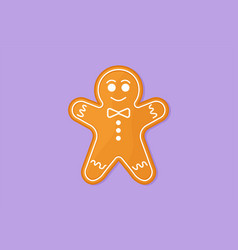 Cartoon Flat Style Drawing Gingerbread Man Icing