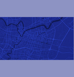 Dark Blue Ningbo City Area Background Map Roads