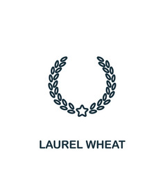 Laurel Wheat Icon Line Simple Success Icon