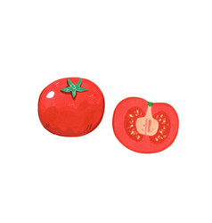 Red Tomato In Hand Drawn Cartoon