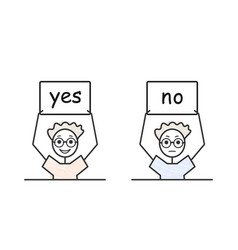 Yes And No Banner Optimistic Vs Pessimistic