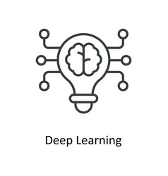 Deep Learning Outline Icons Simple Stock