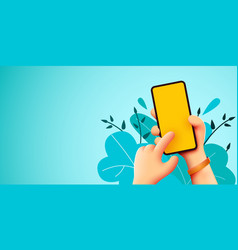 Holding Phone In Two Hands Mockup Editable