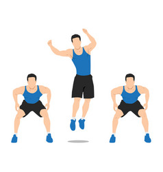 Man Doing Side To Jump Squat Exercise