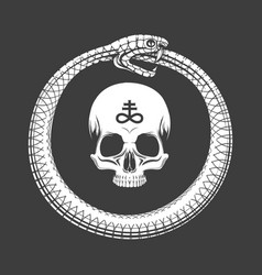 Ouroboros Snake And Skull Esoteric Emblem