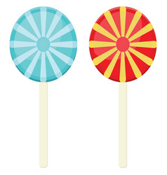 Blue And Red Lolipops On A White Background