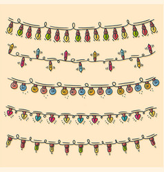 Christmas Lights Collection Handdrawn Cute