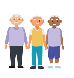 Interracial Old Men Group Avatars Characters