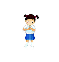 Cute Little Kid Girl Wearing Isolated Student