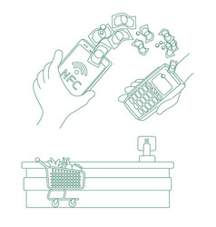 E-pay Terminal Money Transaction Thin Line