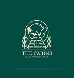 Line Art The Cabin Restaurant Logo Designnature