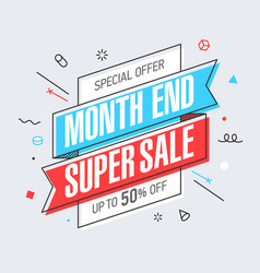 Month End Super Sale Banner Template In Flat