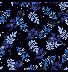 Night Beautiful Blue Floral Garden Graphic