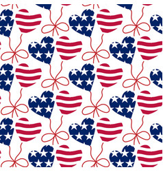 Seamless Pattern 4th Of July Hearts And Balloons