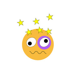 Smiley With Stars And Bruise Cartoon Emoji