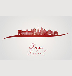 Torun Skyline In Red