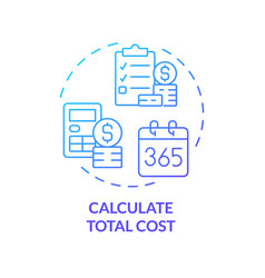 Calculate Total Cost Blue Gradient Concept Icon