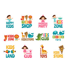 Kids toys logo Royalty Free Vector Image - VectorStock