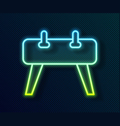 Glowing Neon Line Pommel Horse Icon Isolated