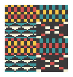 Kente Pixel Triangle Composition