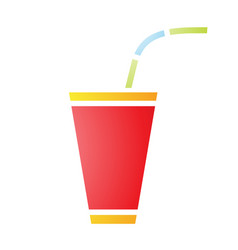 Soft Fizzy Drink Icon With A Red And Yellow Cup