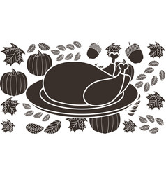 Turkey Food Dish Pumpkin On White Background