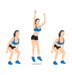 Woman Doing Side To Jump Squat Exercise