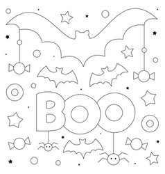 Boo Coloring Page Black And White