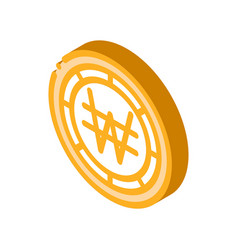 Krw Won Currency Isometric Icon