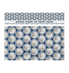 Seamless Pattern Aluminum Cans With Soda Top View