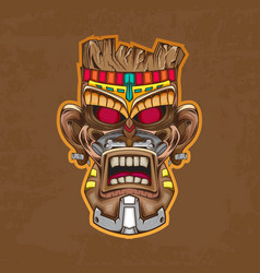 Tiki Mask Wooden Artwork Indian For E Sports Logo