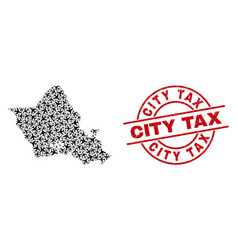 City Tax Scratched Badge And Oahu Island Map Air