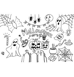 Halloween White And Black Doodle