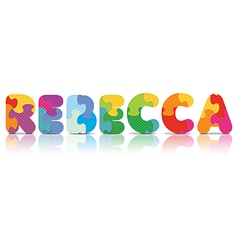 Rebecca Written With Alphabet Puzzle